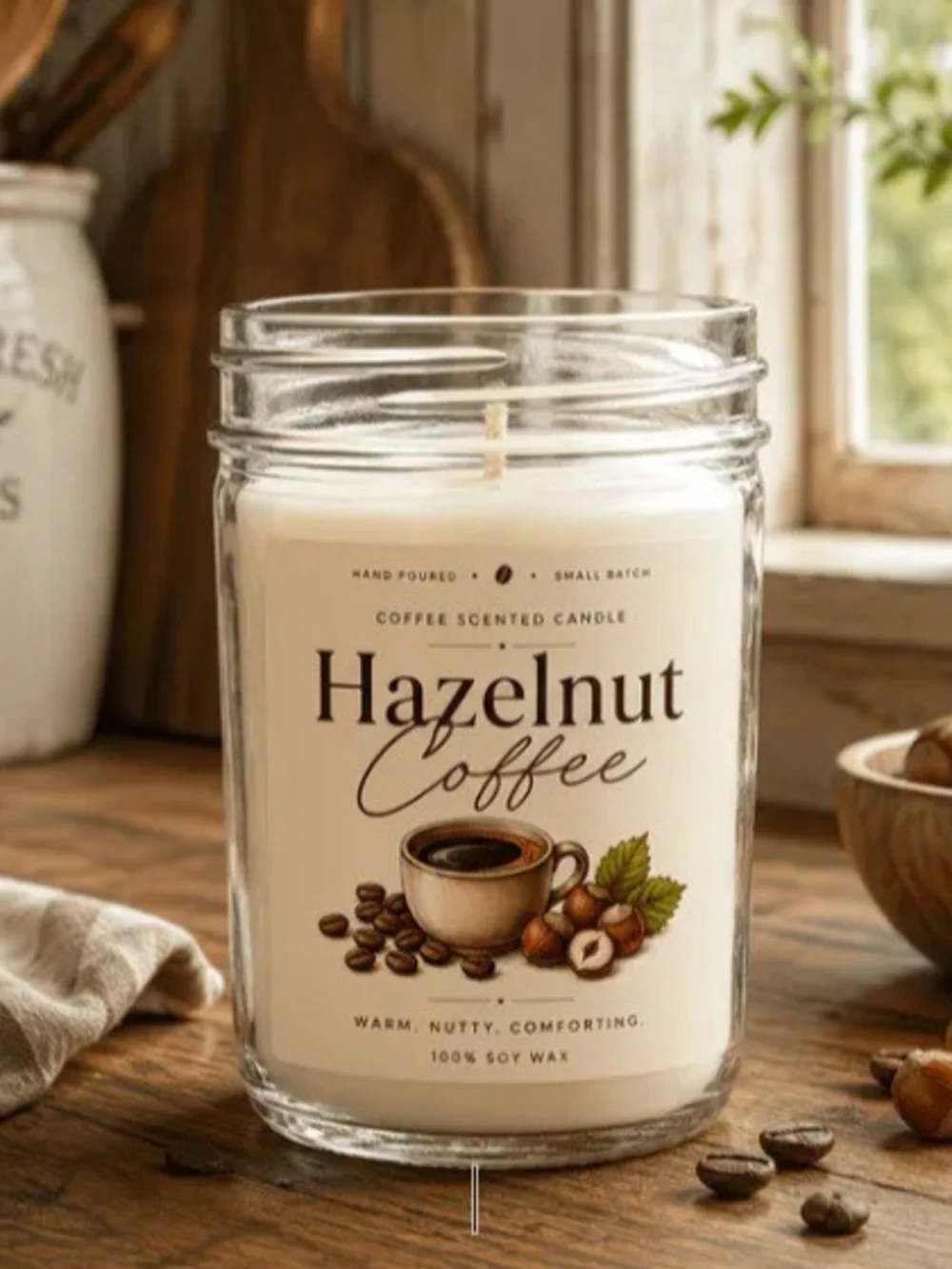 Hazelnut Coffee Scented Candle